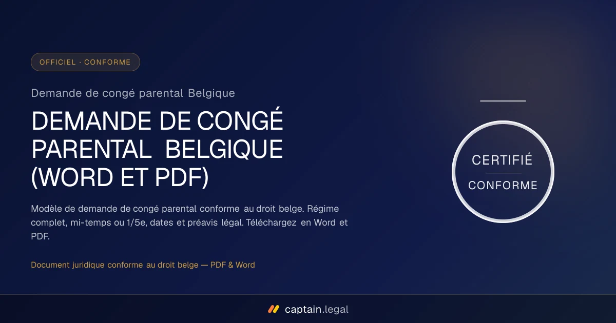 Demande de congé parental Belgique