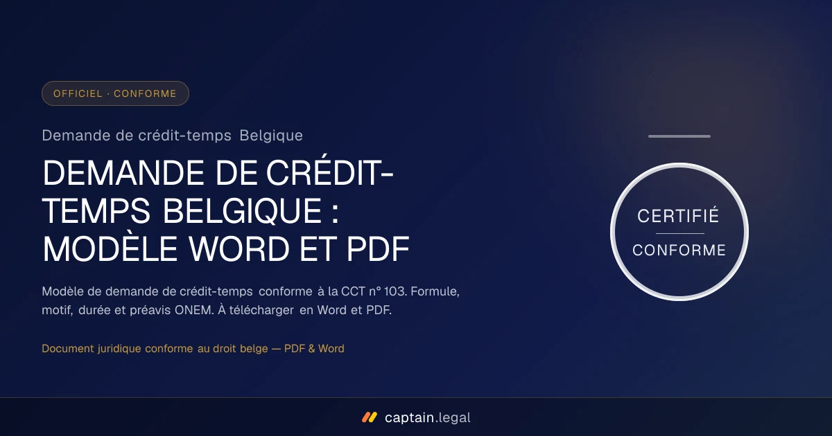 Demande de crédit-temps Belgique