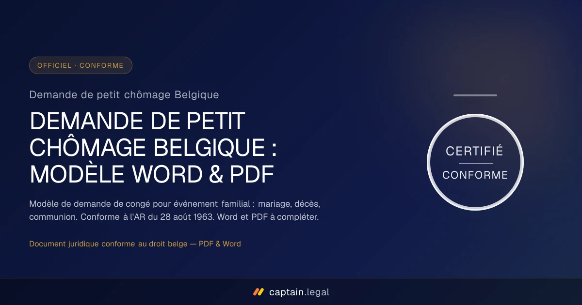 Demande de petit chômage Belgique