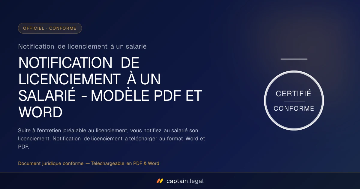 Notification de licenciement à un salarié