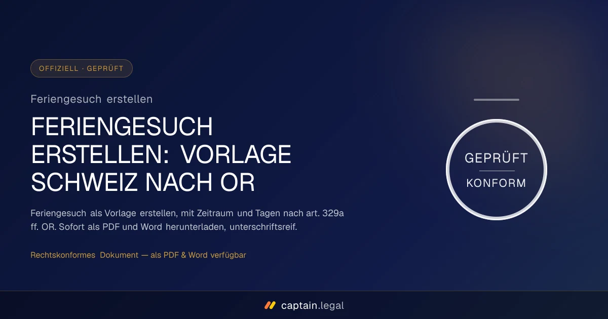 Feriengesuch erstellen