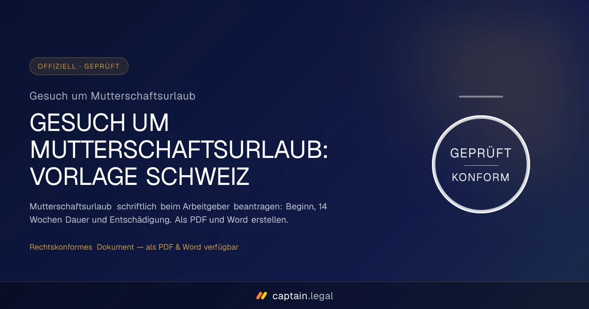 Gesuch um Mutterschaftsurlaub