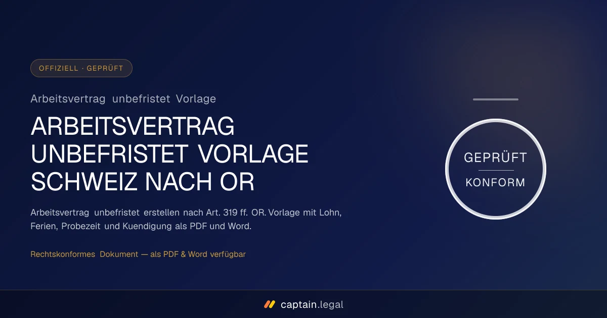 Arbeitsvertrag unbefristet Vorlage