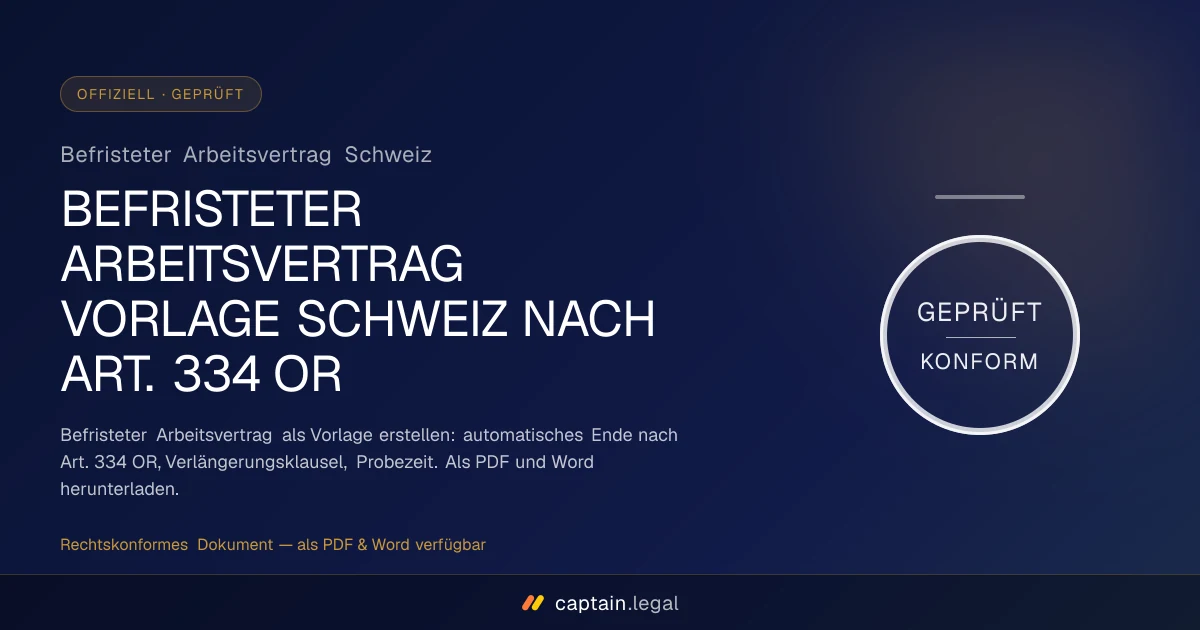 Befristeter Arbeitsvertrag Schweiz