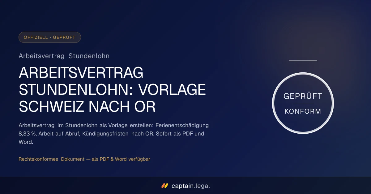 Arbeitsvertrag Stundenlohn