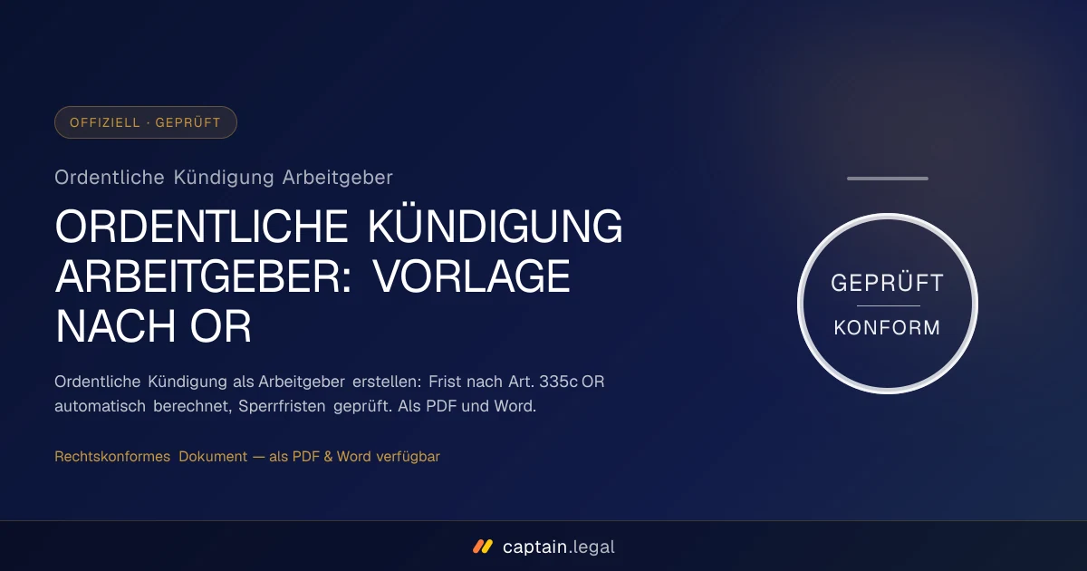 Ordentliche Kündigung Arbeitgeber