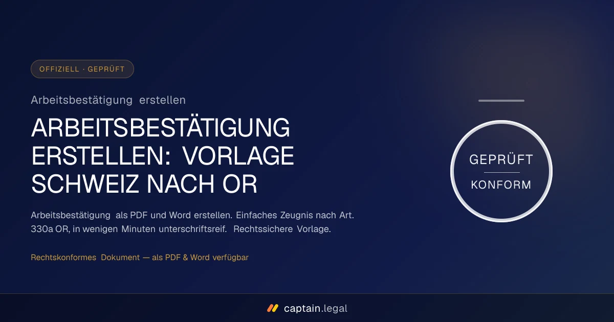 Arbeitsbestätigung erstellen