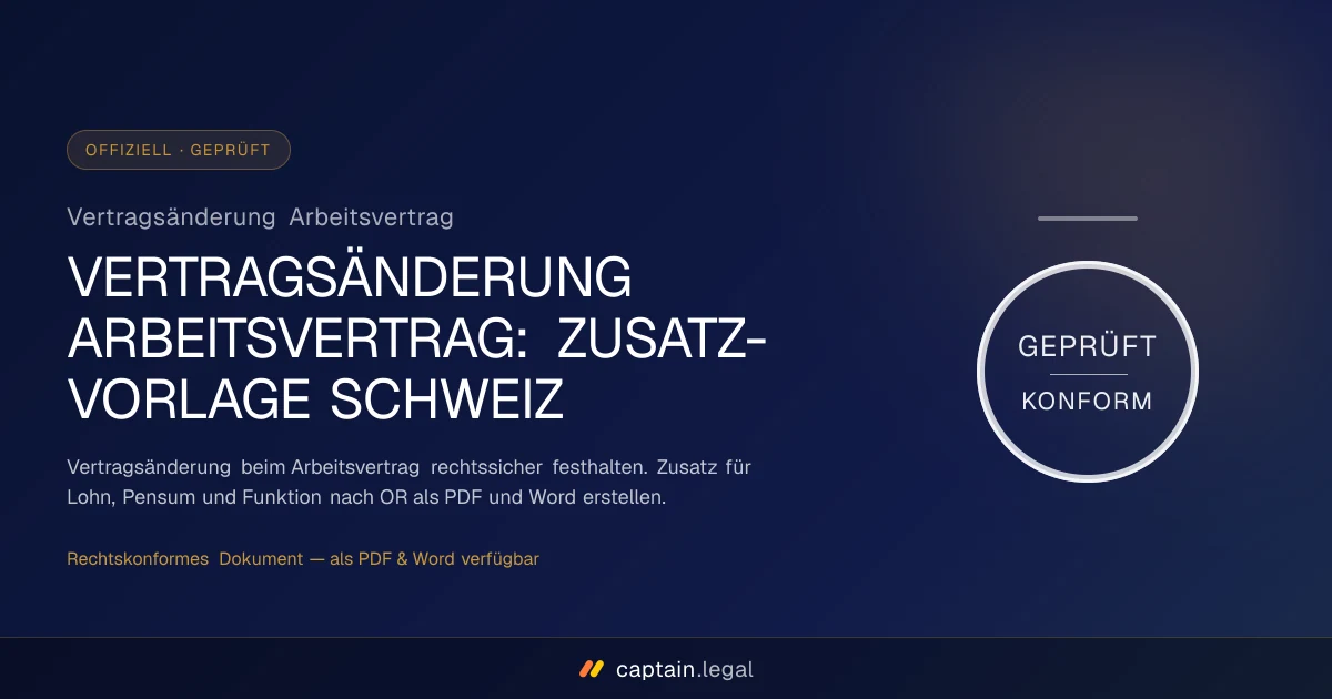 Vertragsänderung Arbeitsvertrag