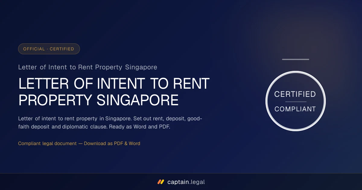 Letter of Intent to Rent Property Singapore