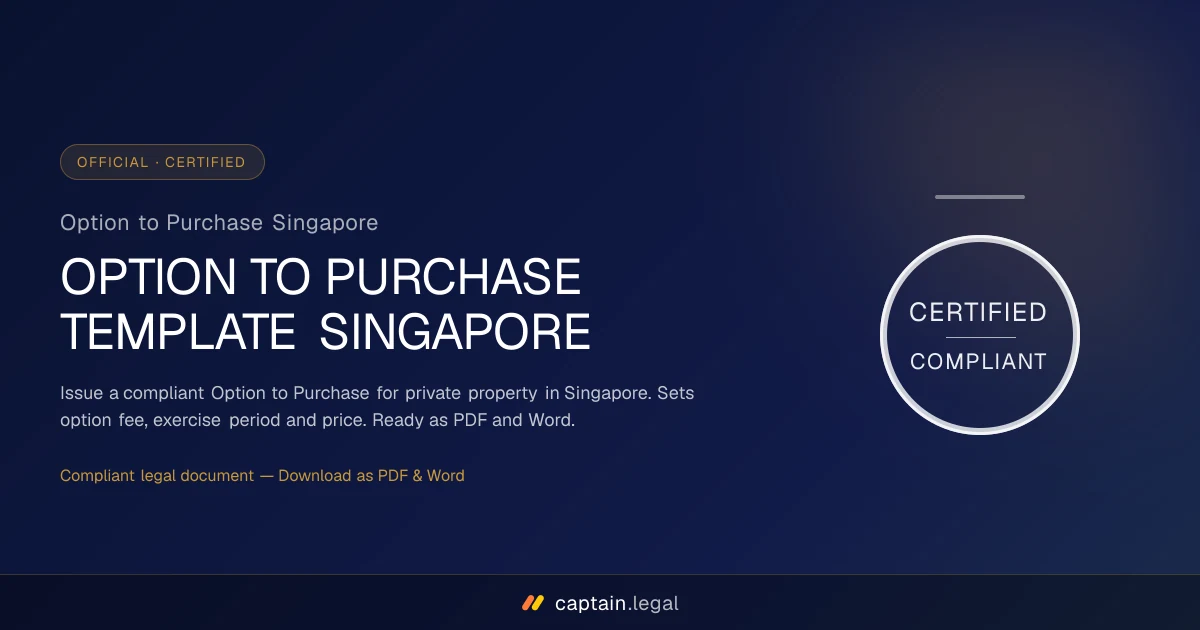 Option to Purchase Singapore