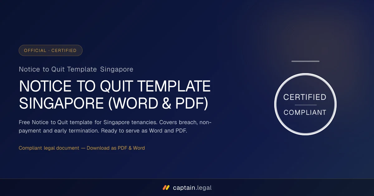 Notice to Quit Template Singapore