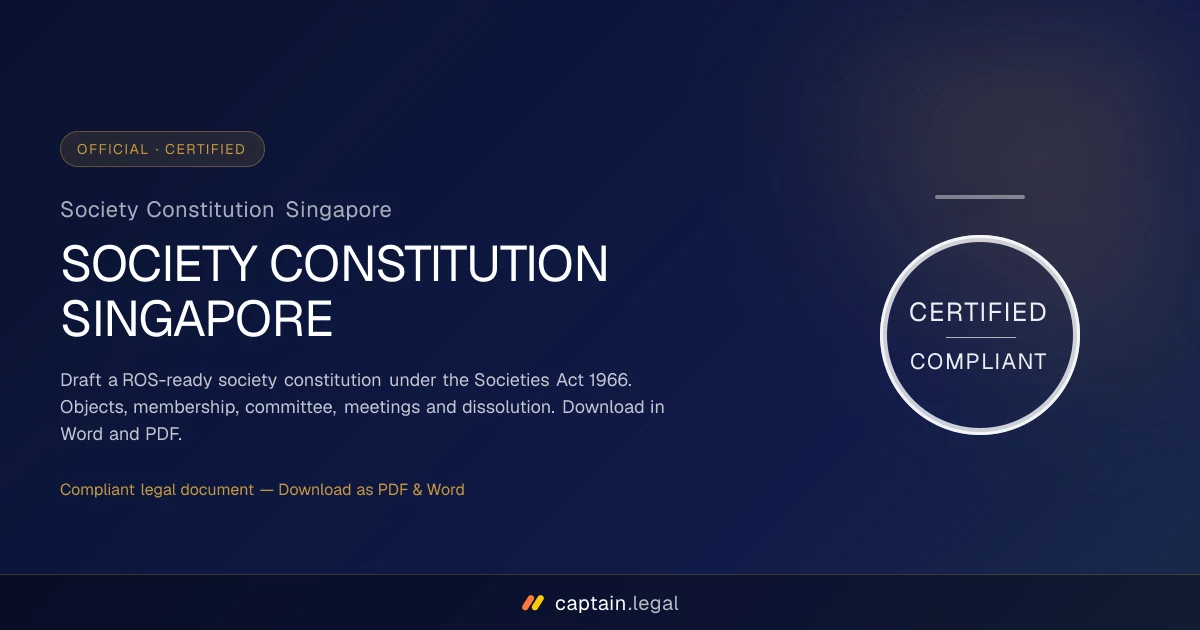 Society Constitution Singapore