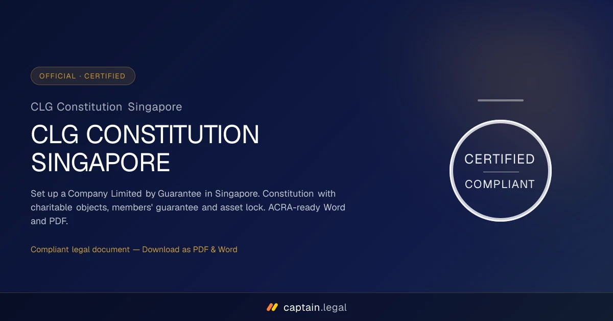 CLG Constitution Singapore