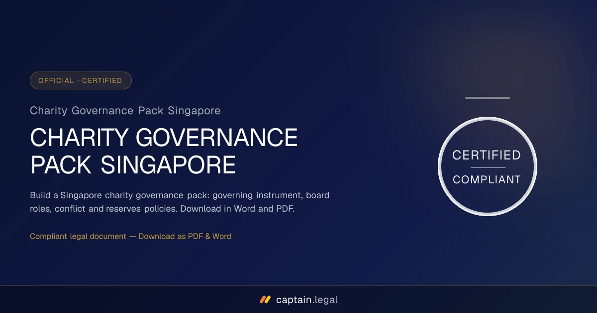 Charity Governance Pack Singapore
