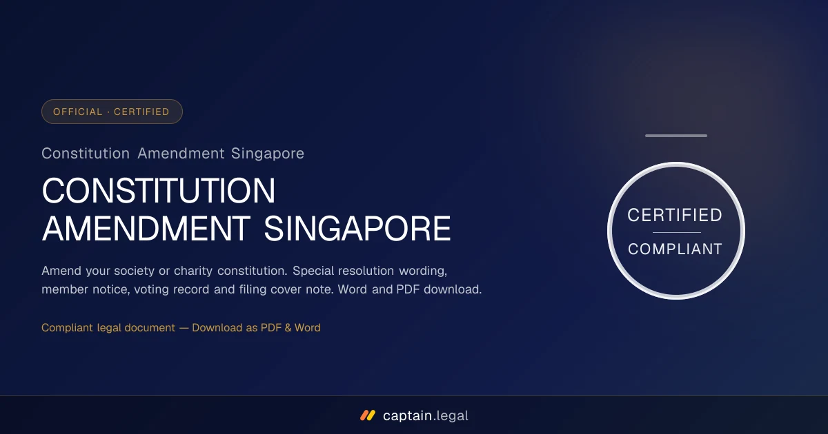 Constitution Amendment Singapore