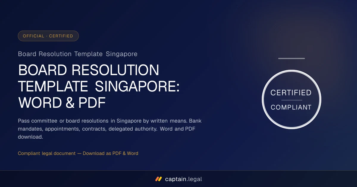 Board Resolution Template Singapore
