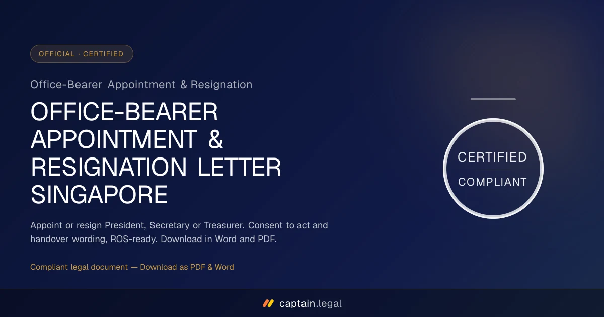Office-Bearer Appointment & Resignation