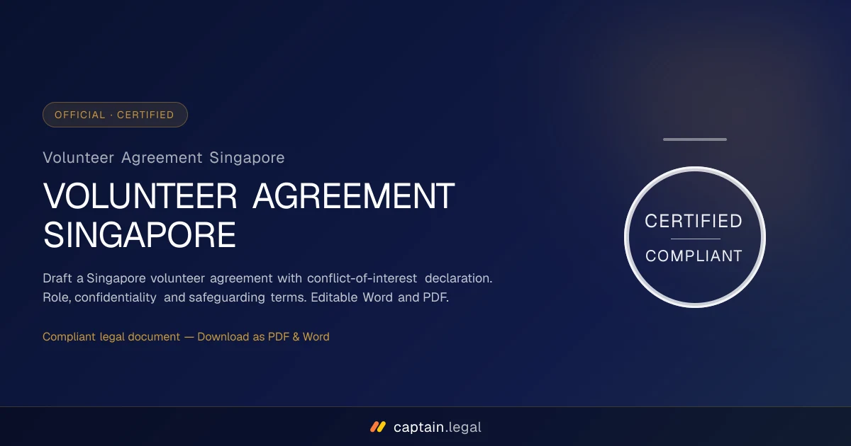 Volunteer Agreement Singapore