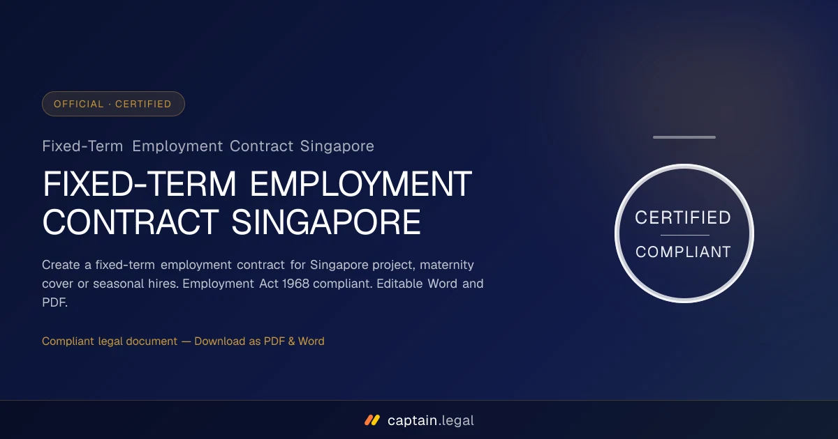 Fixed-Term Employment Contract Singapore