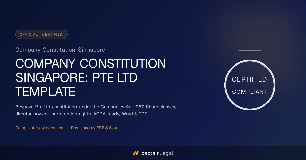 Company Constitution Singapore