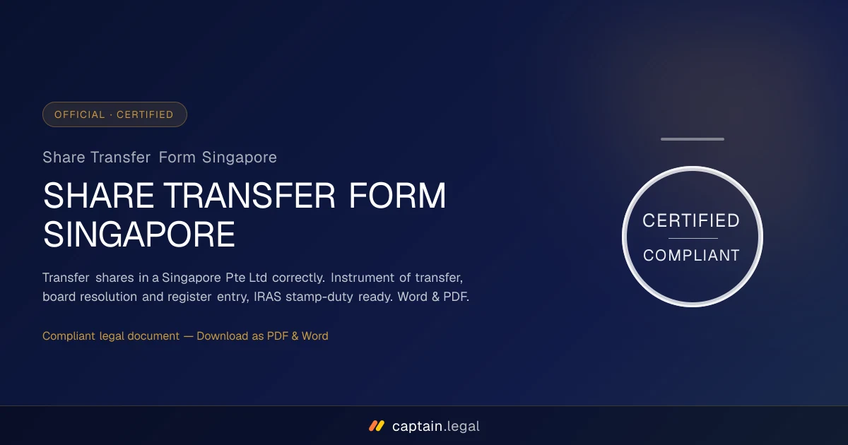 Share Transfer Form Singapore