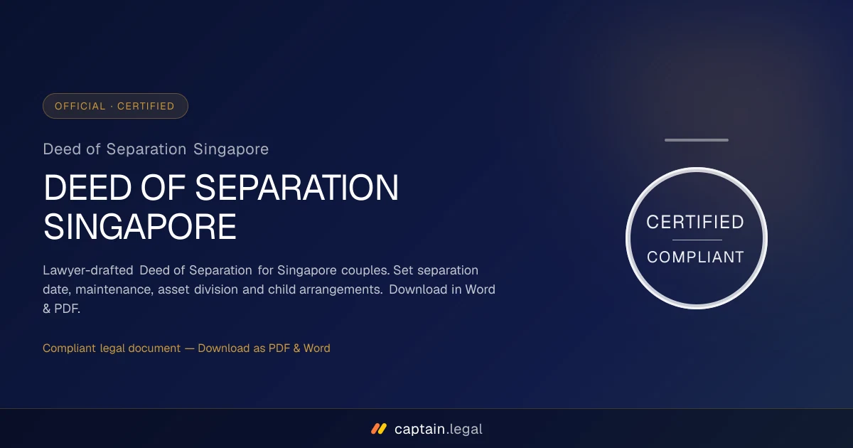 Deed of Separation Singapore