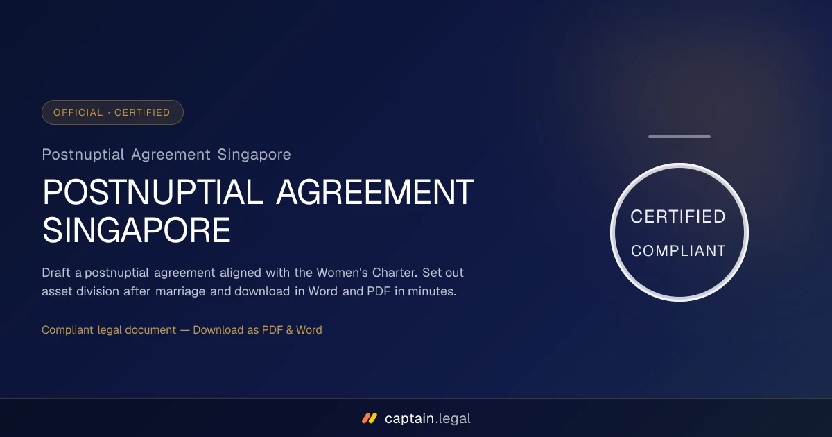 Postnuptial Agreement Singapore