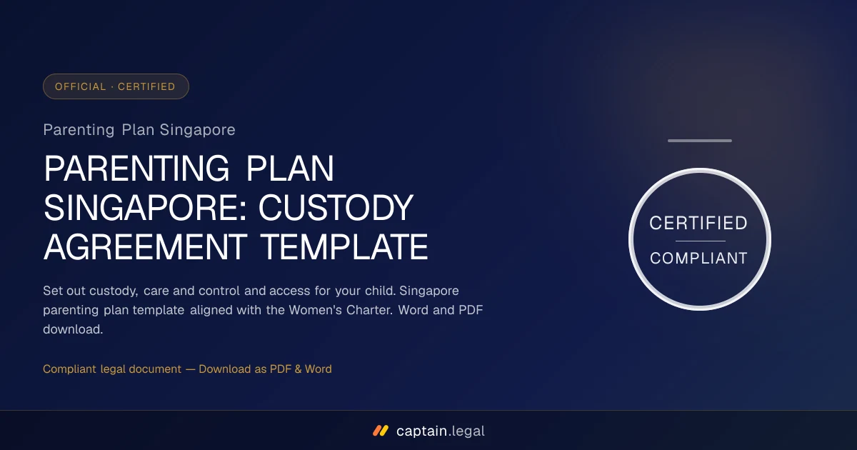 Parenting Plan Singapore