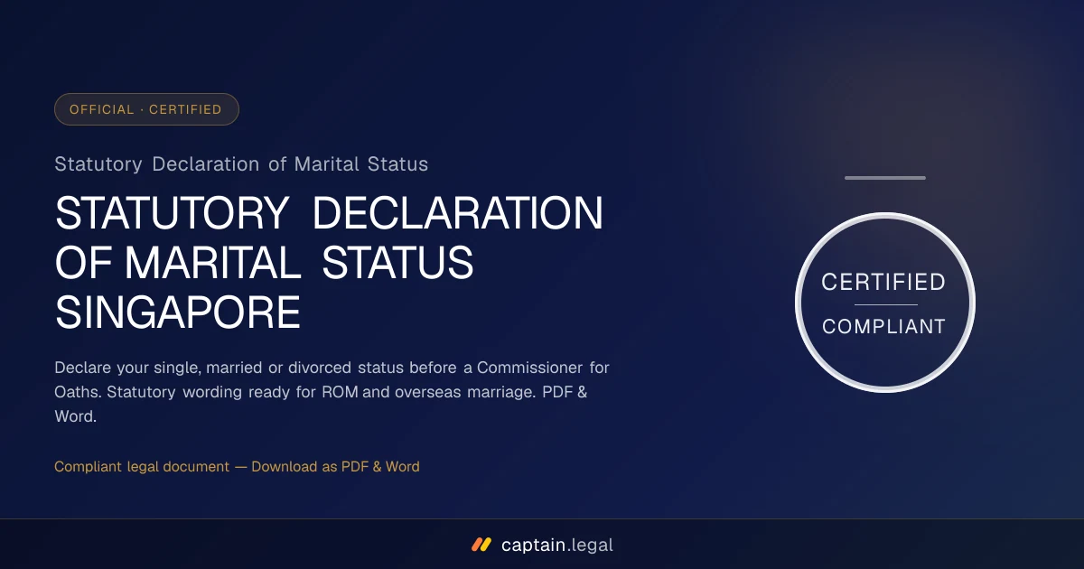 Statutory Declaration of Marital Status