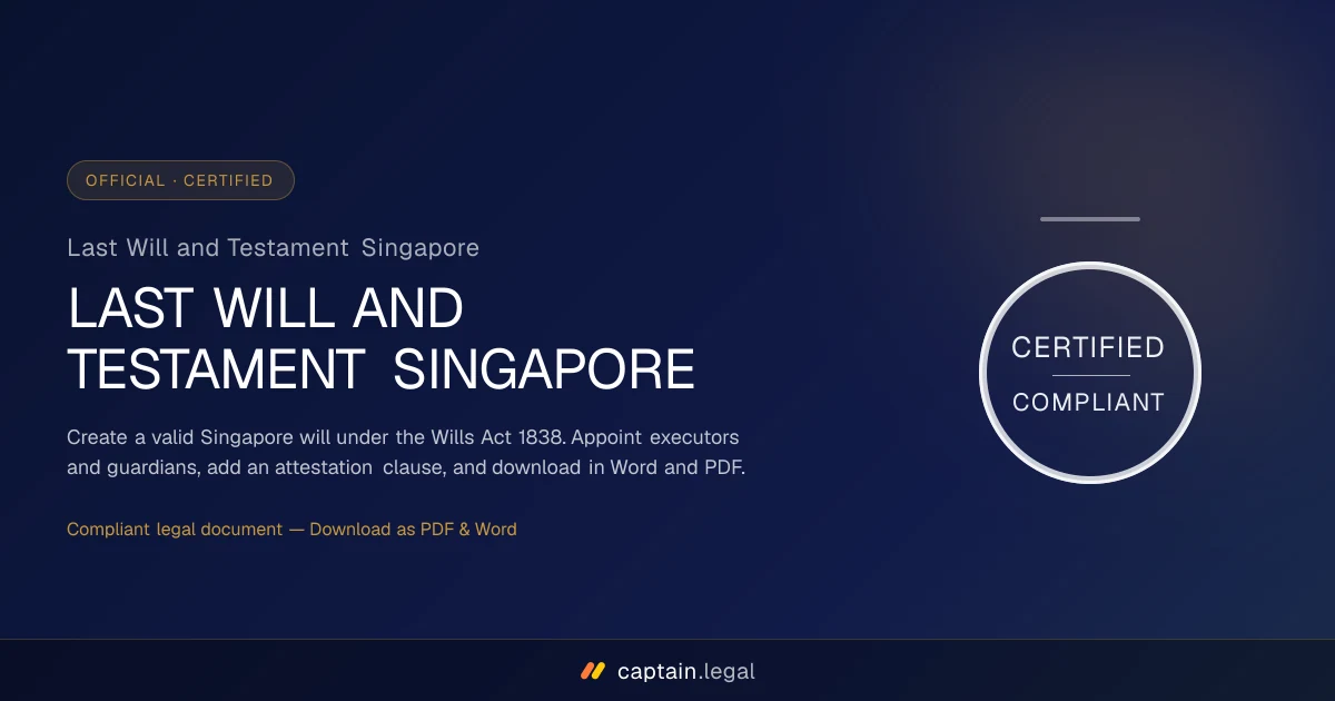 Last Will and Testament Singapore