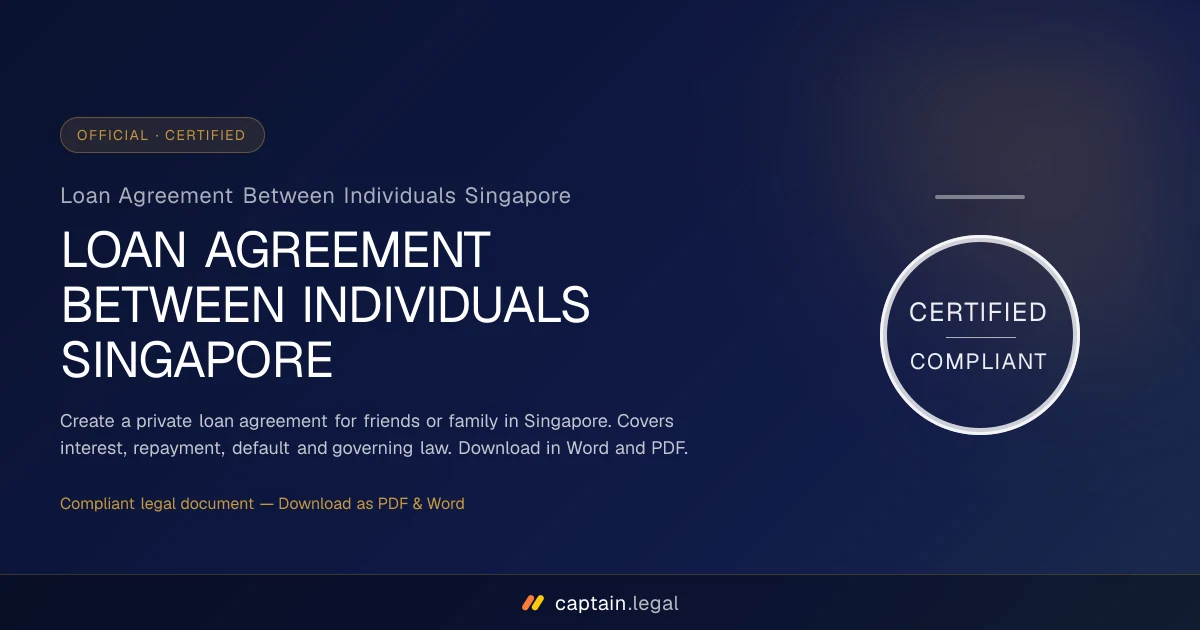 Loan Agreement Between Individuals Singapore