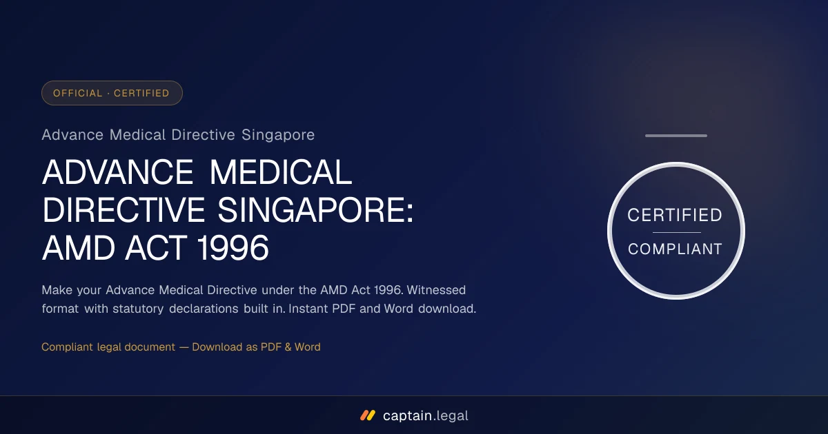 Advance Medical Directive Singapore