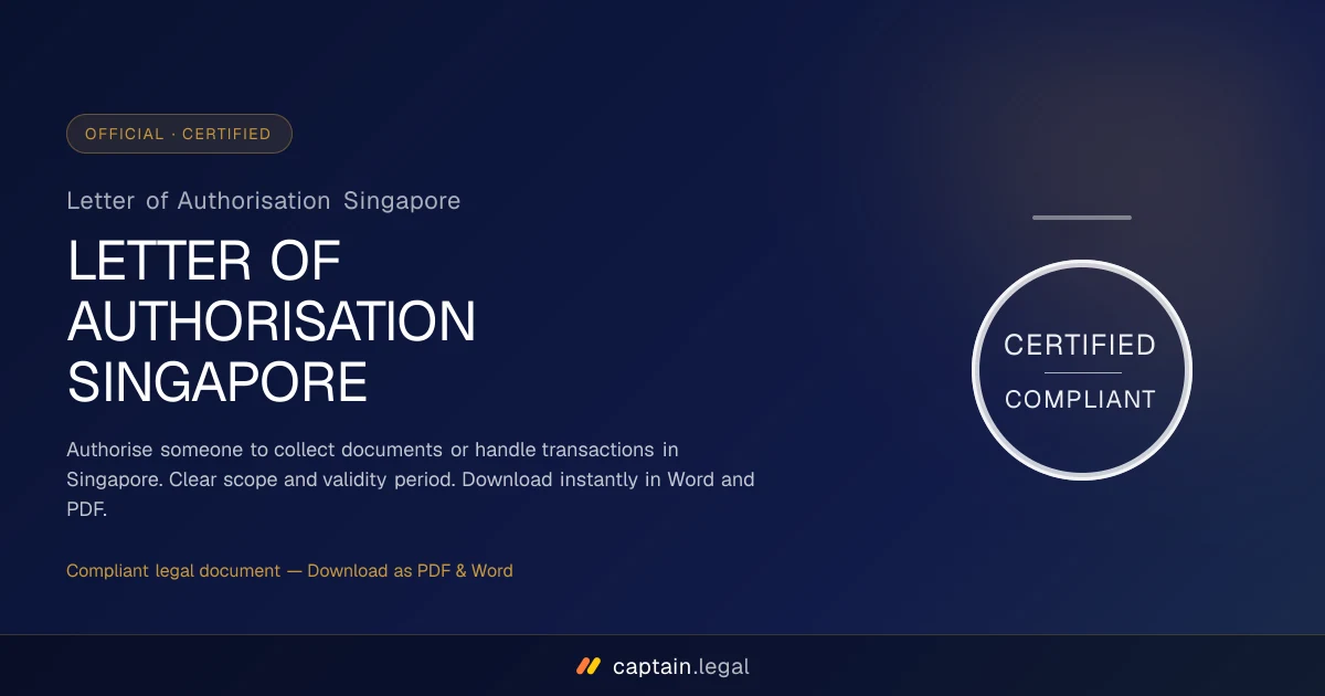Letter of Authorisation Singapore