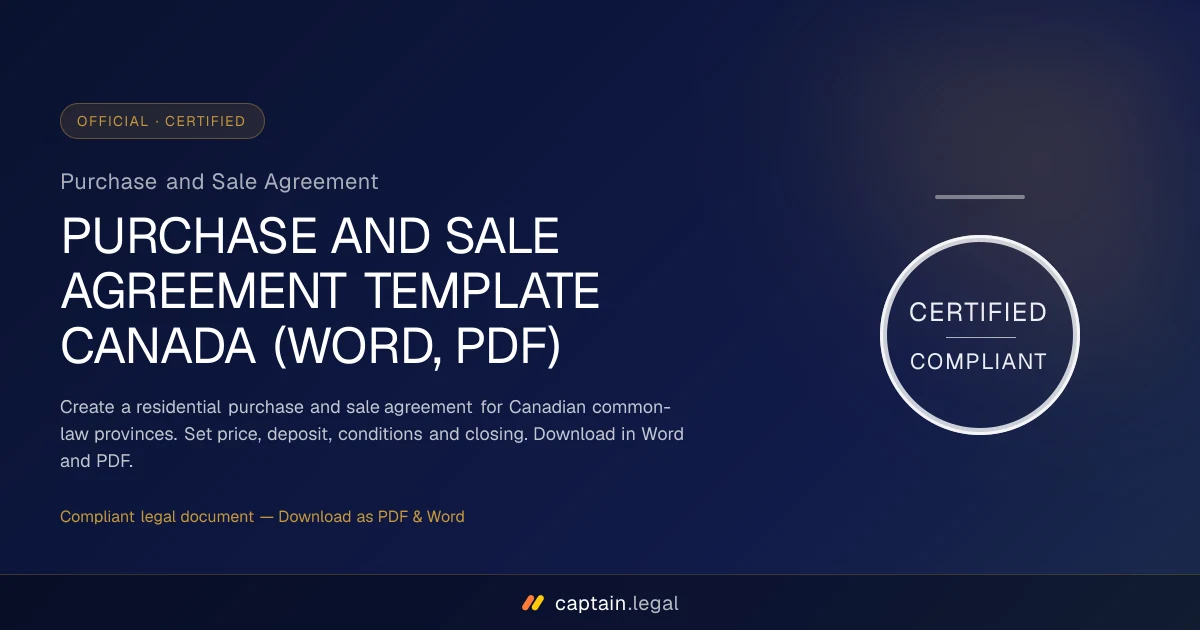 Purchase and Sale Agreement