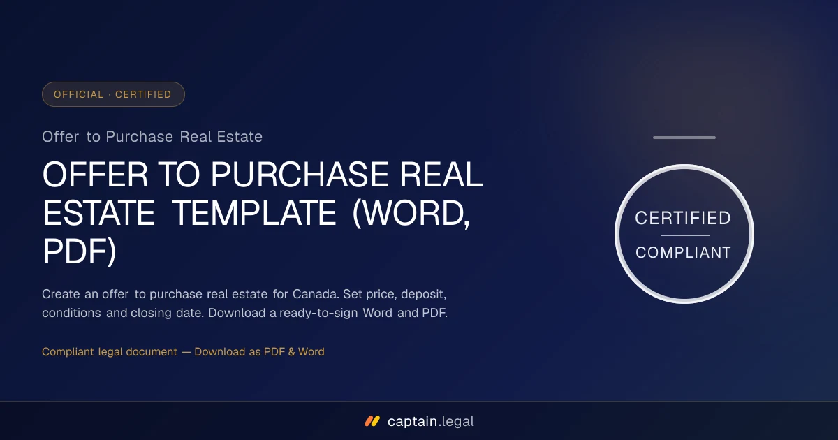 Offer to Purchase Real Estate