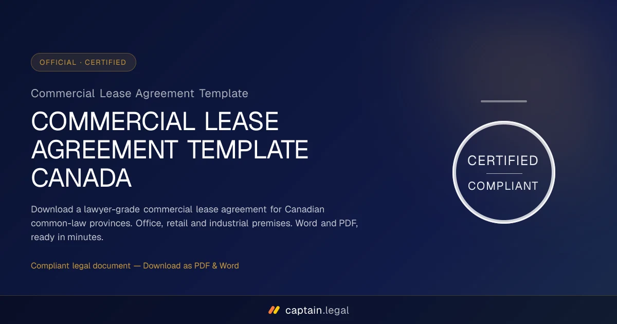 Commercial Lease Agreement Template