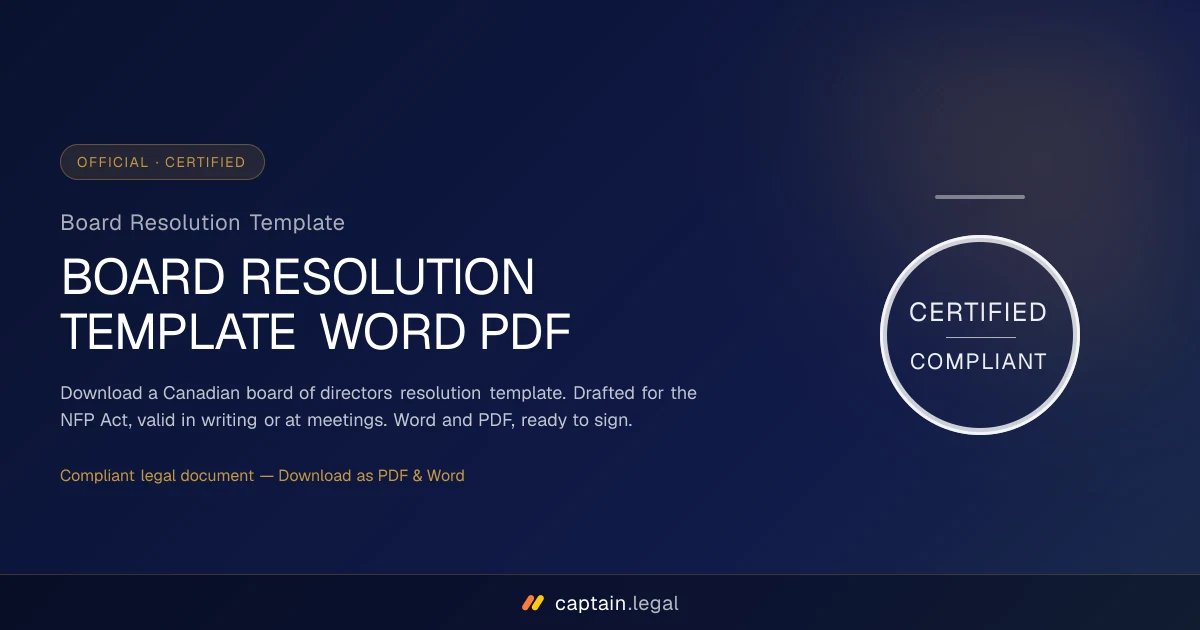 Board Resolution Template