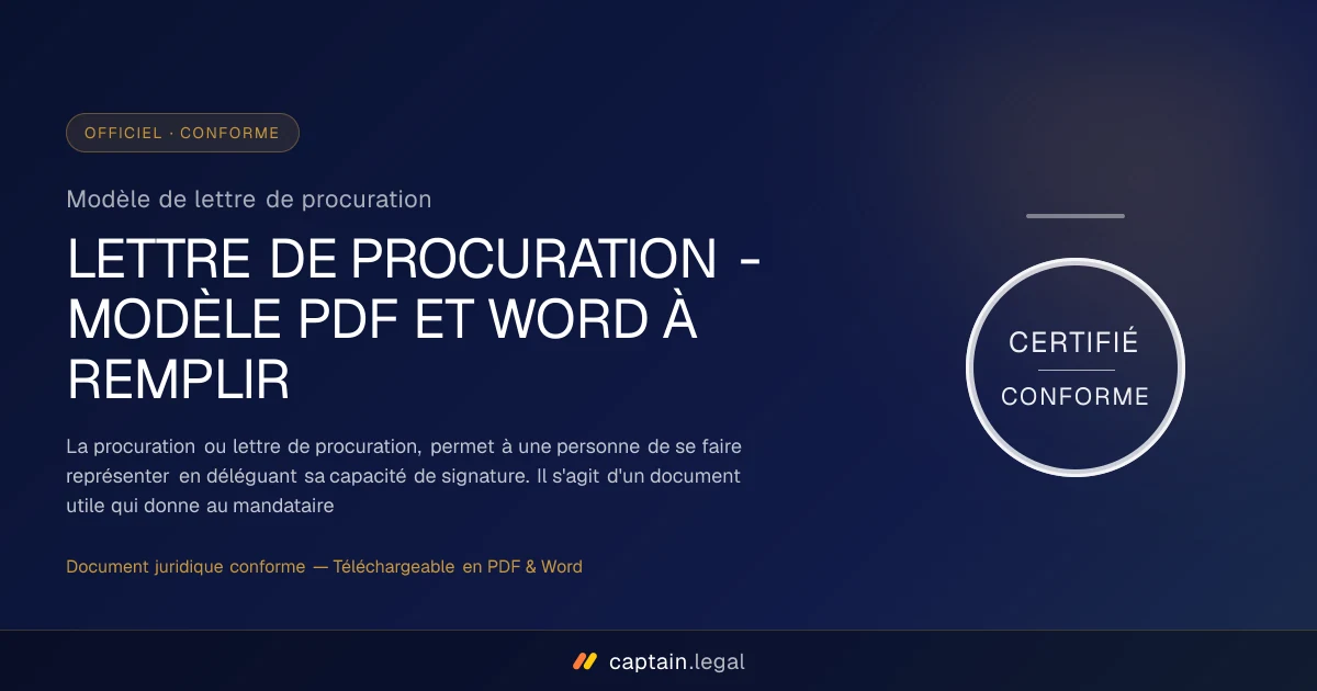 Modèle de lettre de procuration