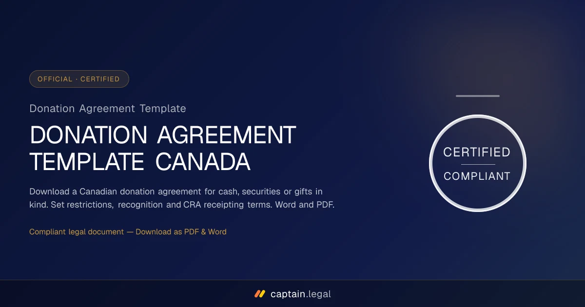 Donation Agreement Template