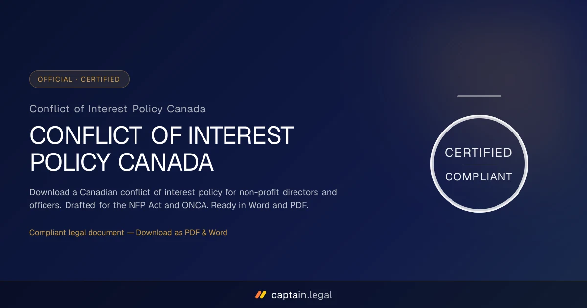 Conflict of Interest Policy Canada
