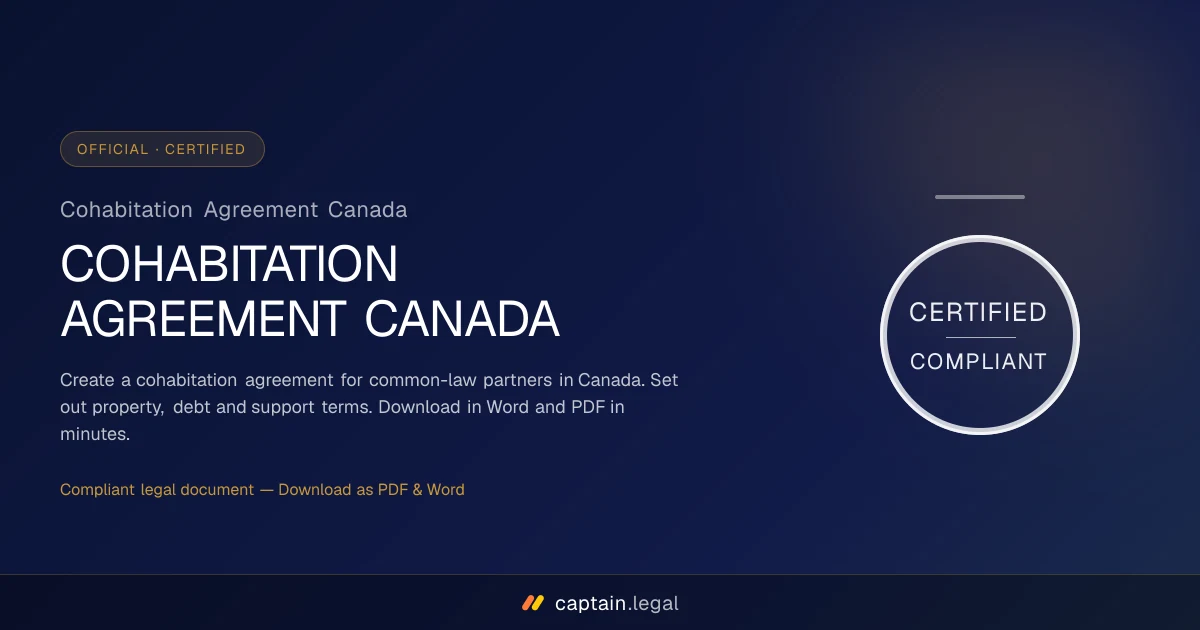 Cohabitation Agreement Canada