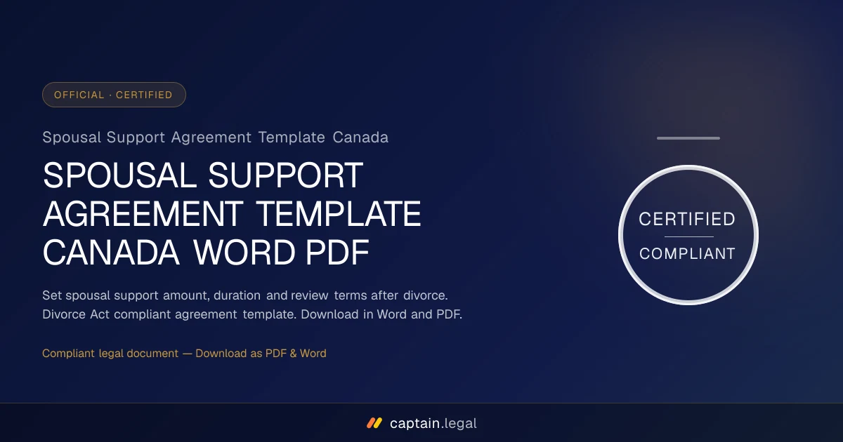 Spousal Support Agreement Template Canada