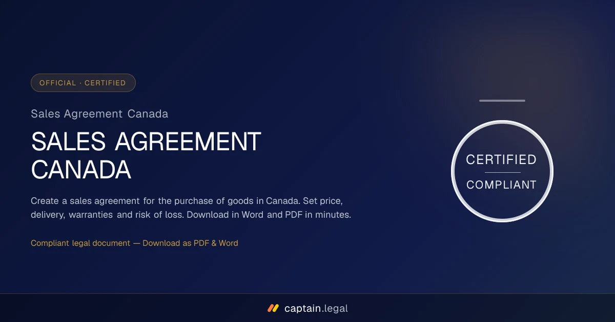 Sales Agreement Canada