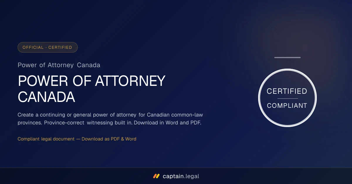 Power of Attorney Canada