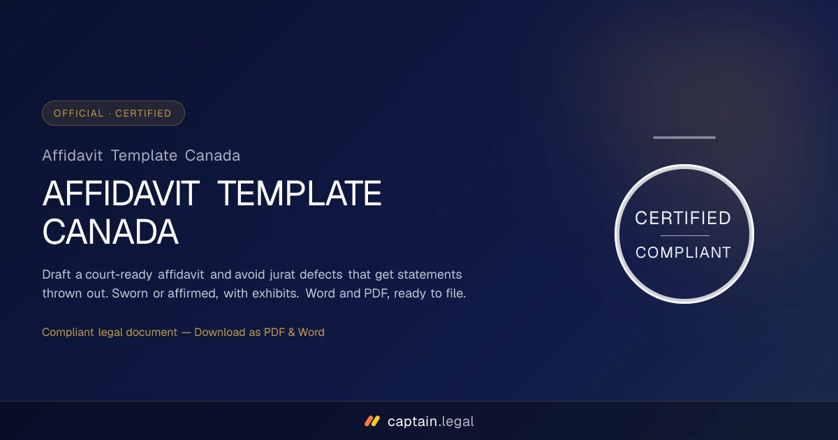 Affidavit Template Canada