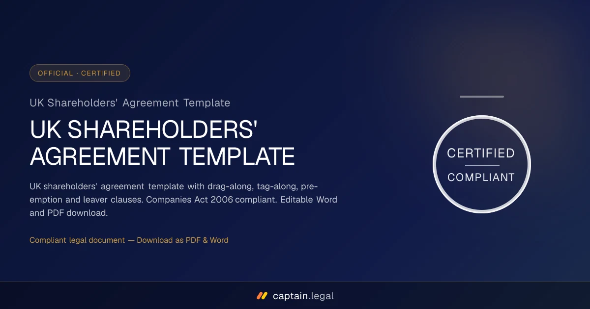 UK Shareholders' Agreement Template